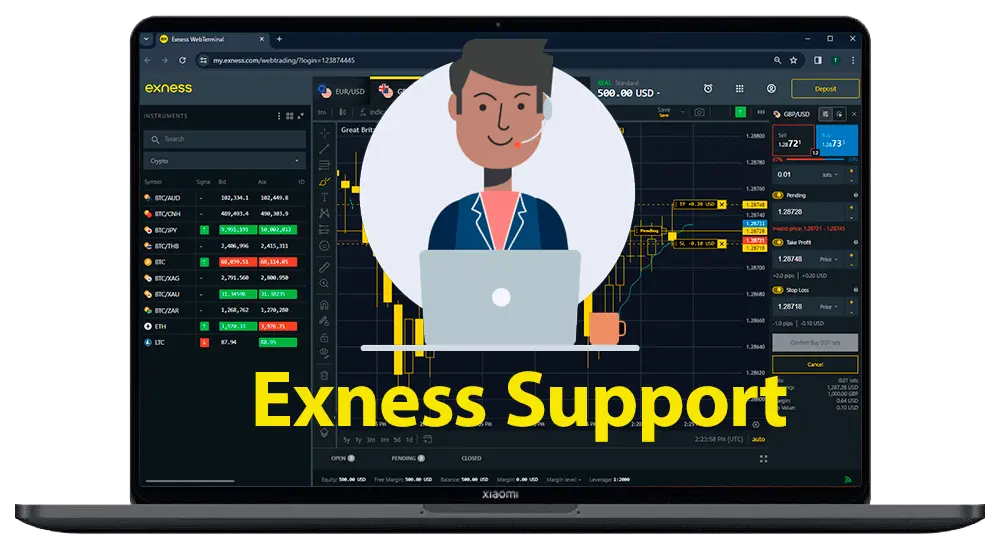 Exness 在電腦的交易平台上提供支援 - 主要圖片