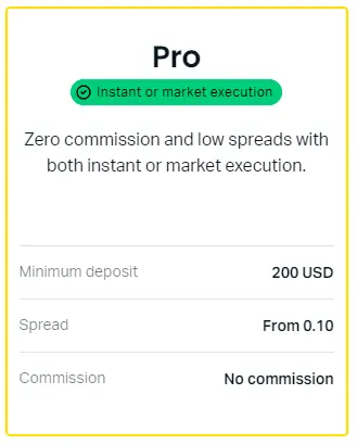 Exness 帳戶類型 - 專業帳戶交易帳戶