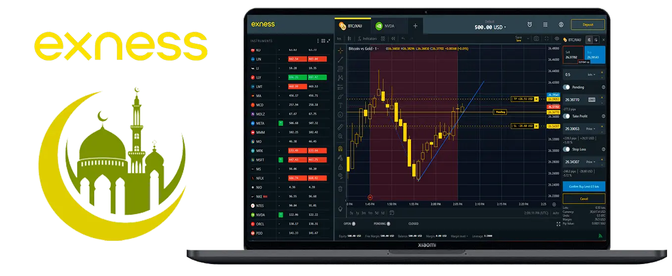 伊斯蘭帳戶與 Exness
