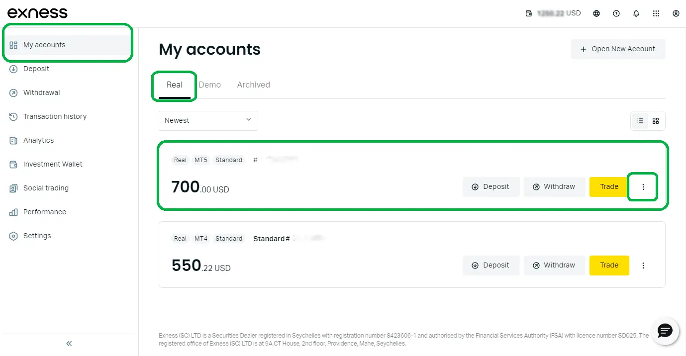 exness 設定無限杠杆指導第一步設立交易帳戶